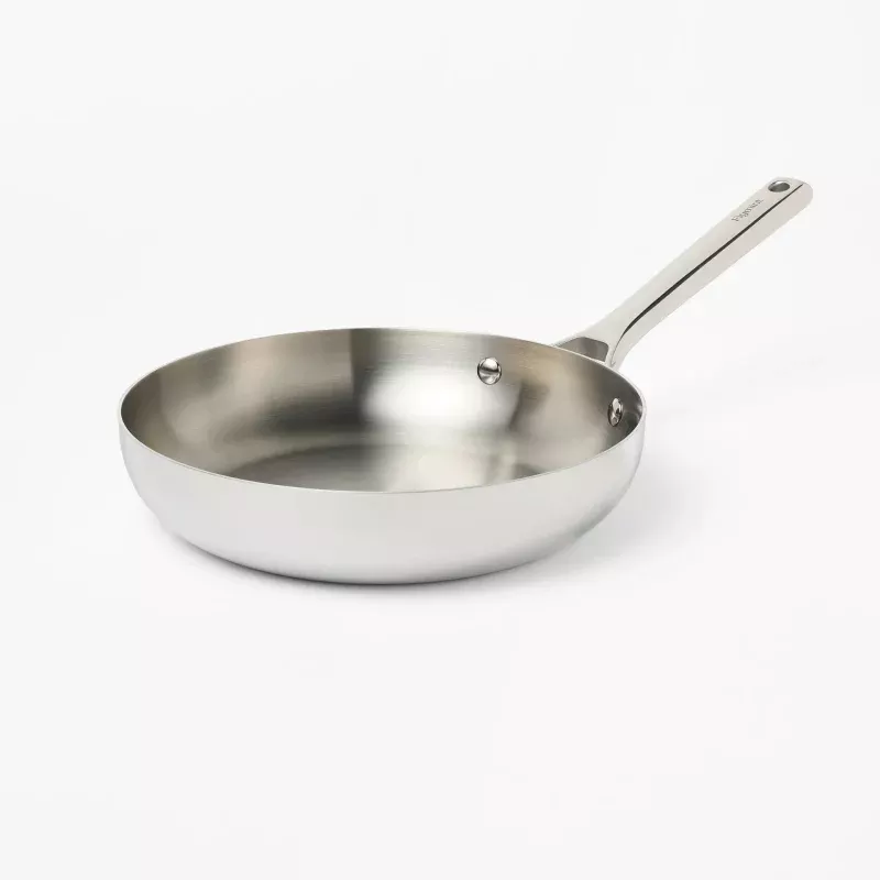10" Uncoated Stainless Steel Frying Pan