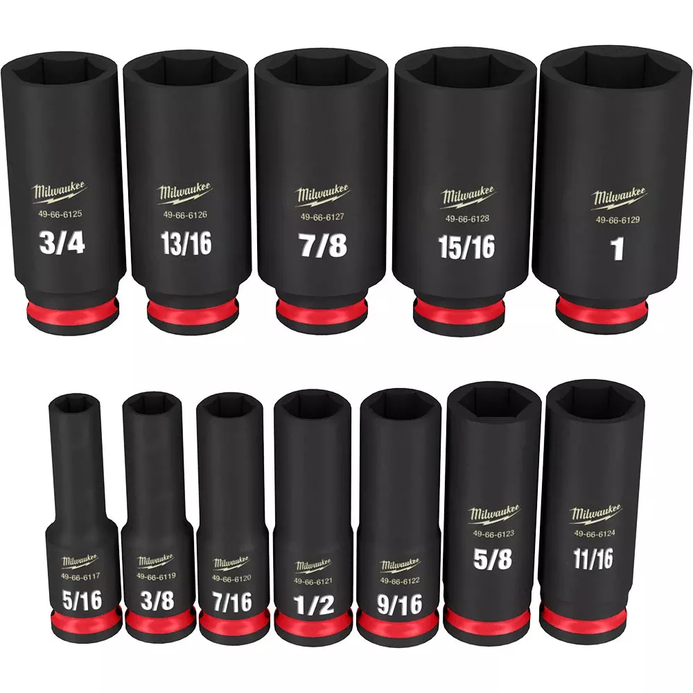 12PC SHOCKWAVE™ Impact Duty™ 3/8" Drive SAE Deep 6 Point Socket Set