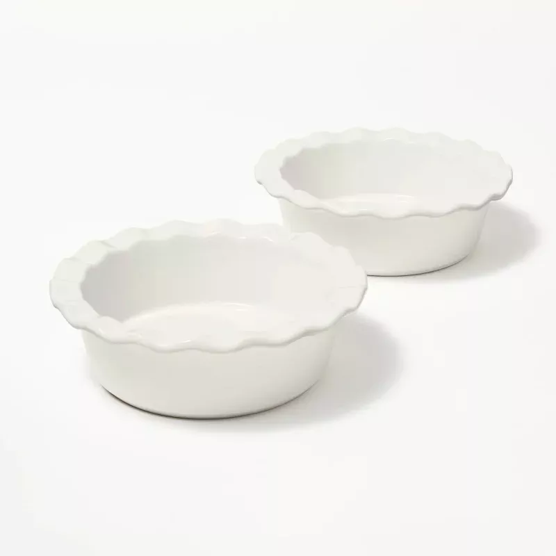 2-Piece Round Mini Pie Dishes - Cream