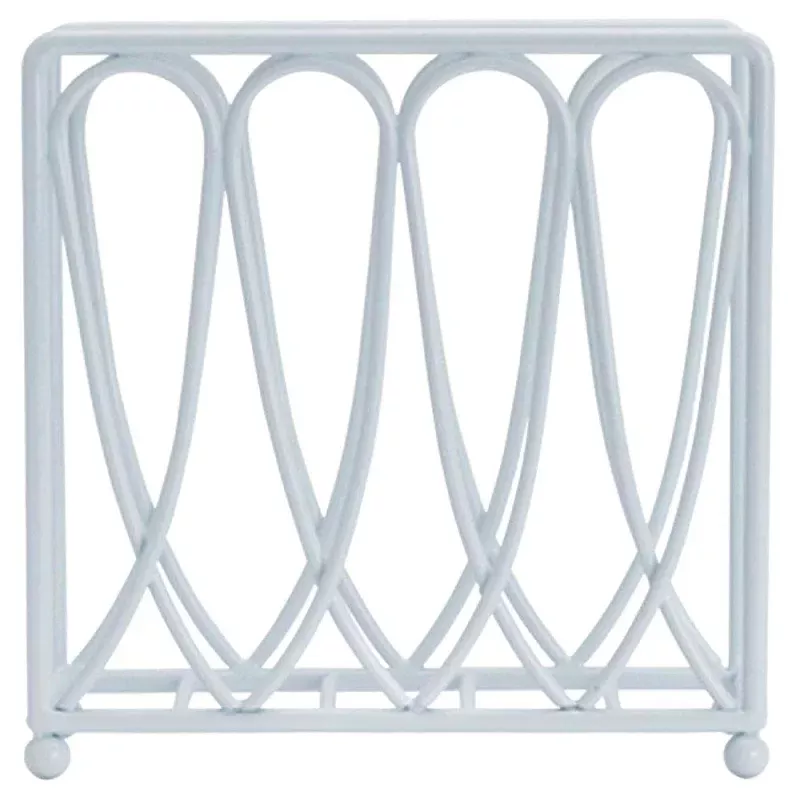 7" Victorian Loop Napkin Holder - White