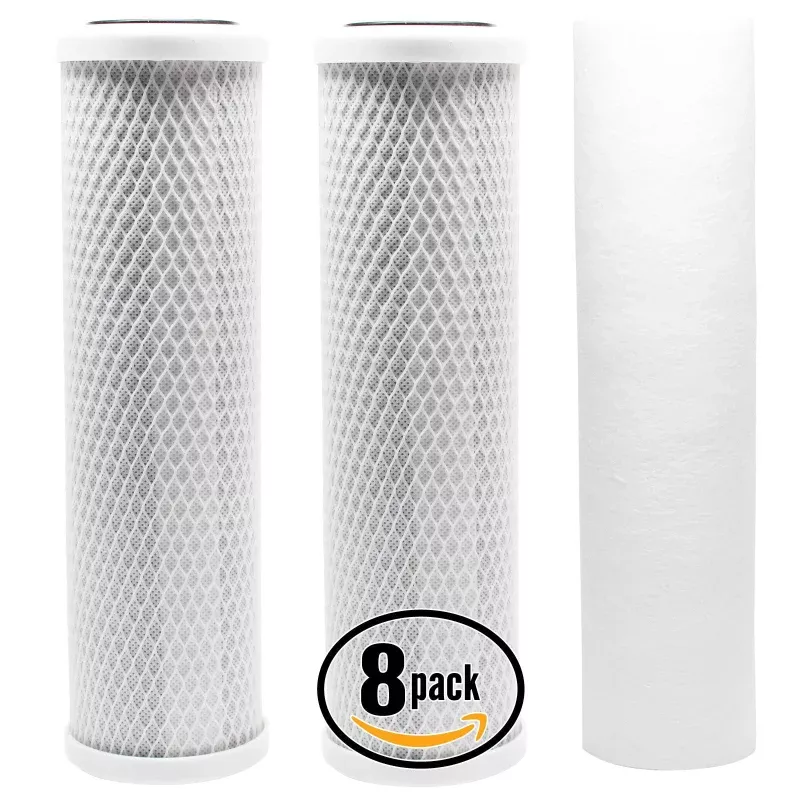8-Pack Replacement Filter Kit for Marine Depot MD9111 RO System - Includes Carbon Block Filters & Polypropylene Sediment Filter