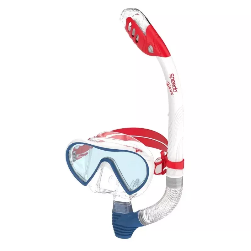 Adult Mask Snorkel Set - Red/White/Blue