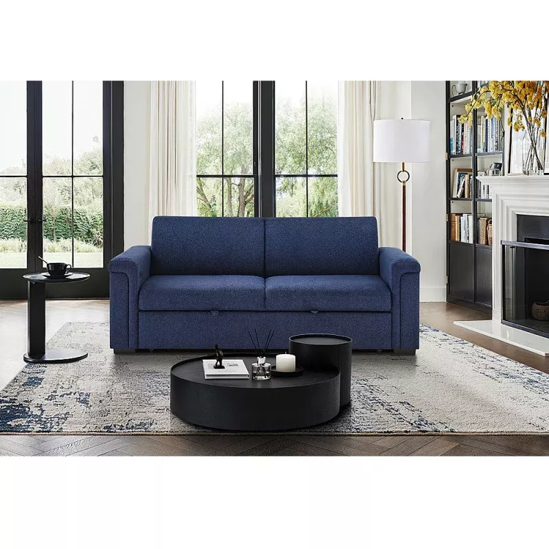 Ainsley Pull-Out Sofa Bed with LED Acrylic Shelves & Speakers