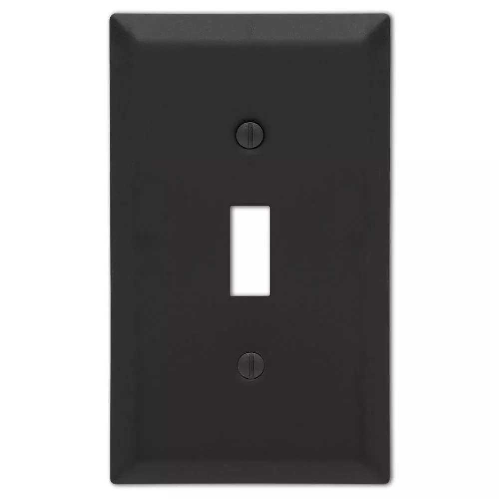 Amerelle Century Decorative Single Toggle Wallplate Matte Black