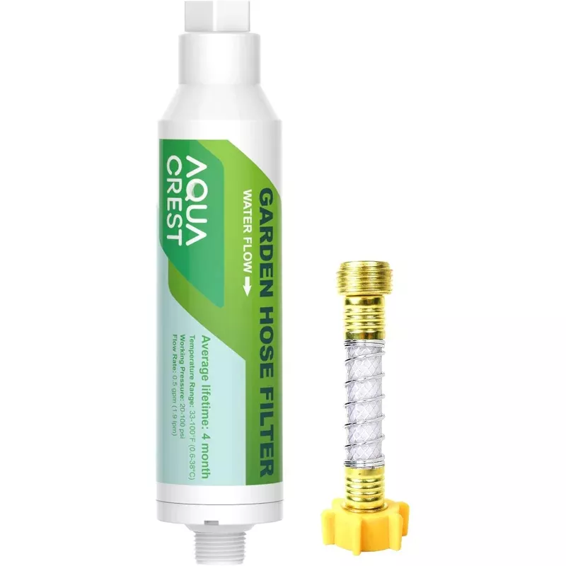 AQUACREST Garden Hose Water Filter with Hose Protector