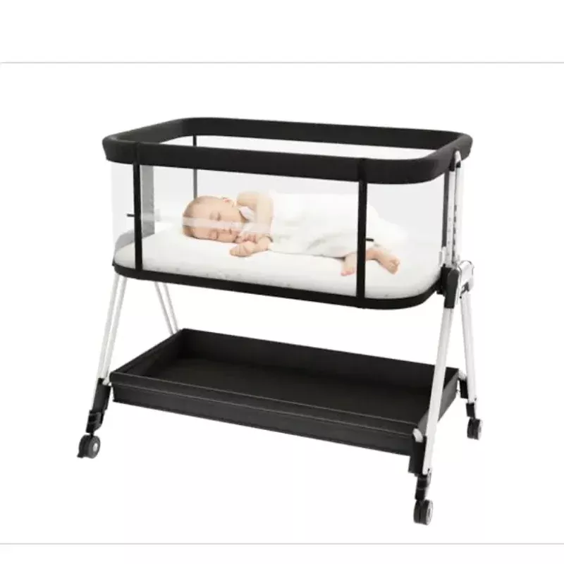 Baby Bassinet Bedside Sleeper with Wheels and Storage Tray