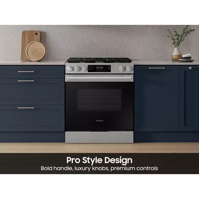 Bespoke Smart Slide-in Gas Range Pro Style Design Air Fry Max Precision Knobs