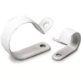Cable Clamps, White Plastic, 3/8-In. I.D., 15-Pk.