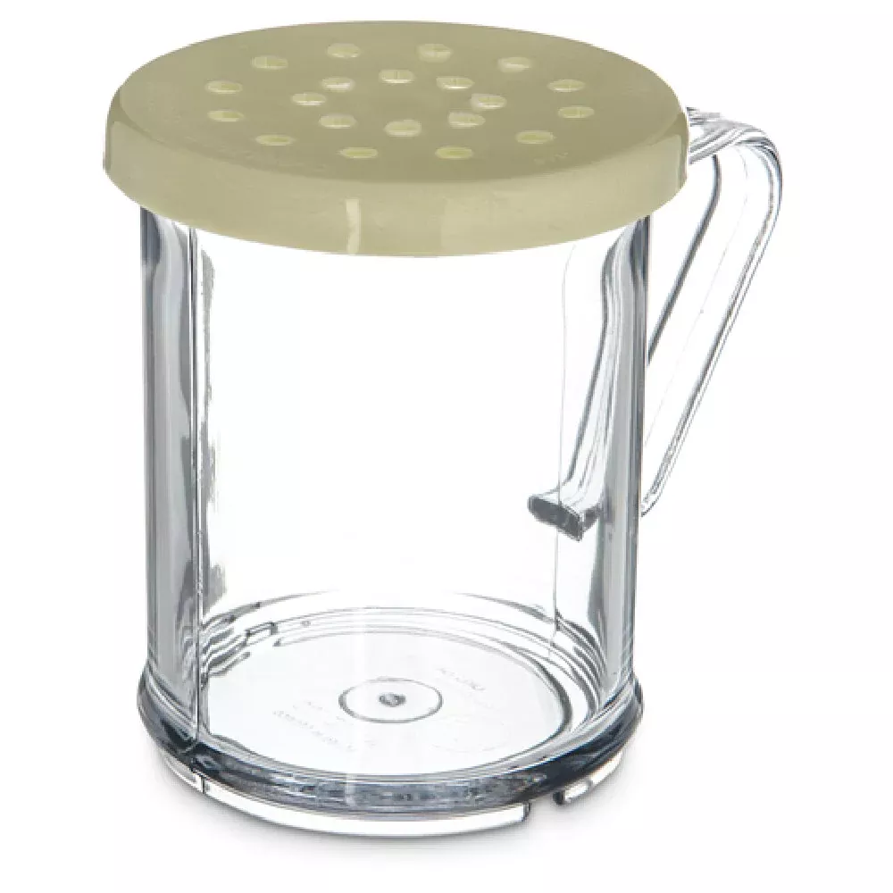 Case of 12 - Carlisle 4260S04 8 Oz Polyethylene Cheese Shaker with Handle Yellow
