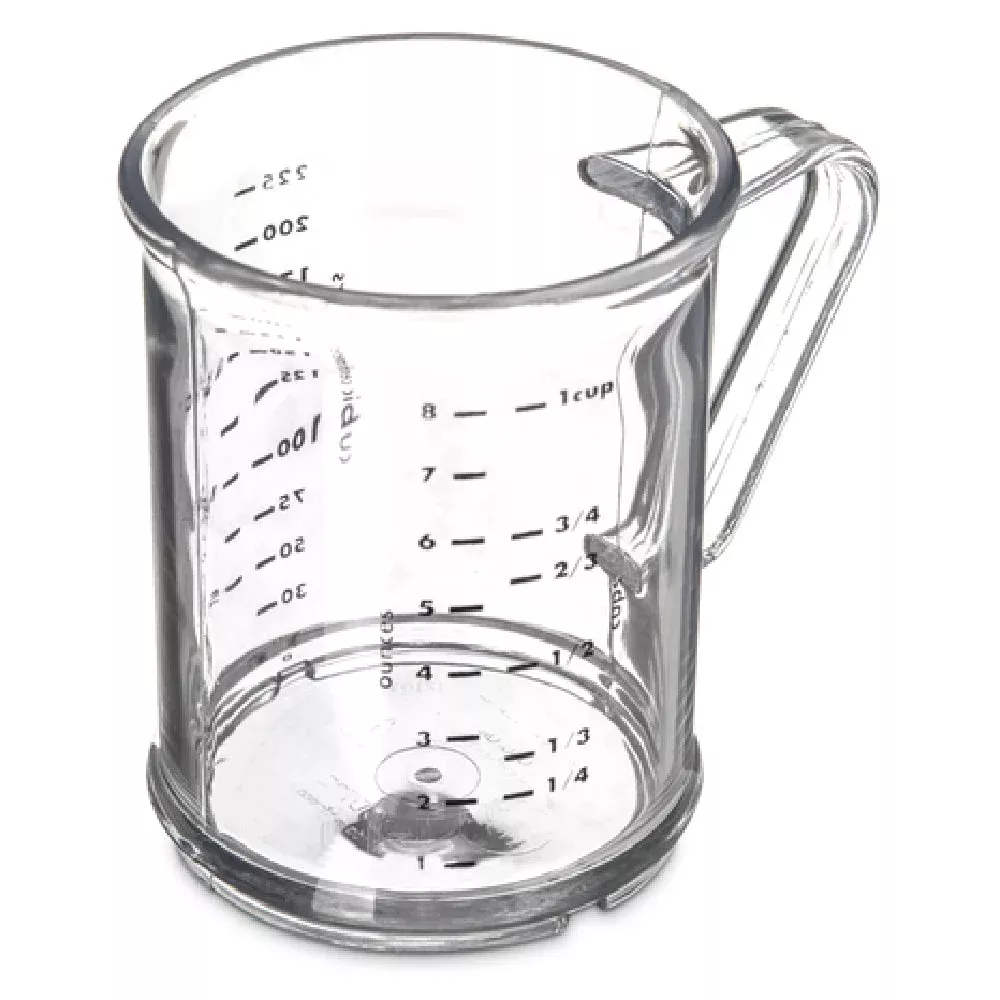 Case of 6 - Carlisle 431507 8 Oz Measuring Cup with 7-Style Handle Durable Polycarbonate Clear