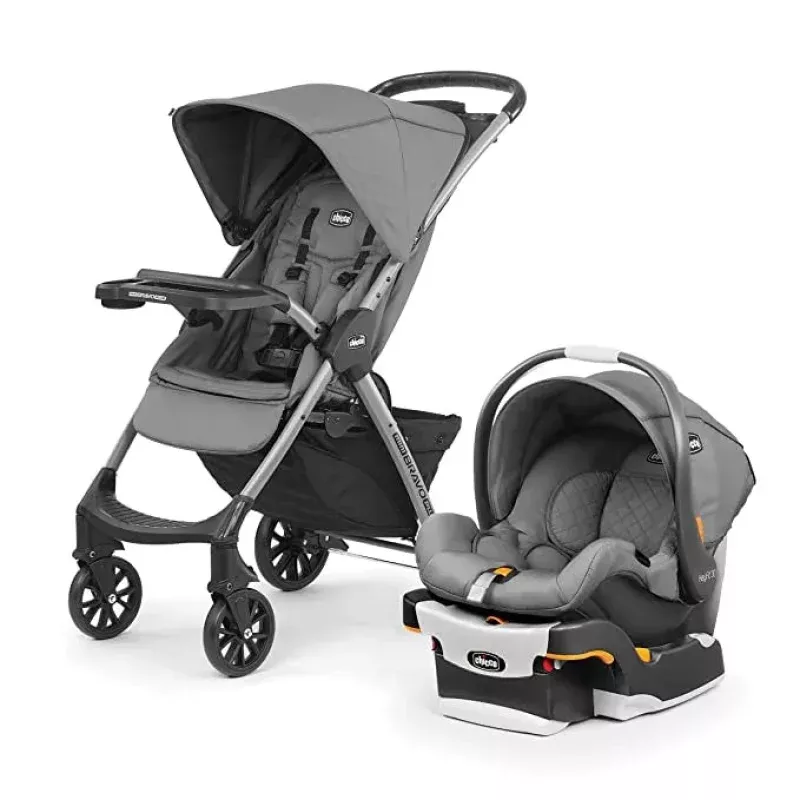 Chicco Mini Bravo Plus Travel System - Slate | Grey Mini Bravo Plus Slate