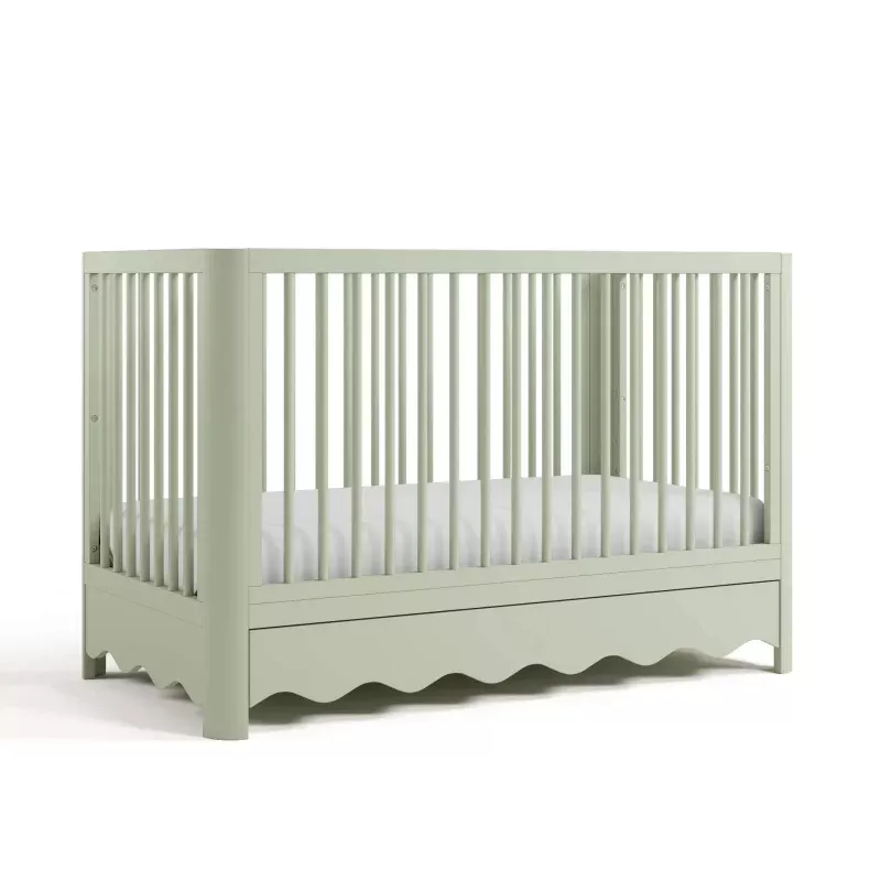 Convertible Crib with Drawer - Sage