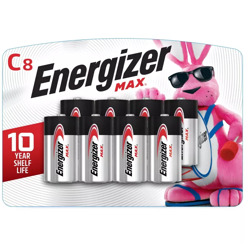 Energizer MAX C Batteries (8 Pack), C Cell Alkaline Batteries