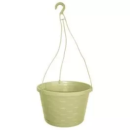 Hanging Basket Planter, Plastic, Olive Green, 12-In.