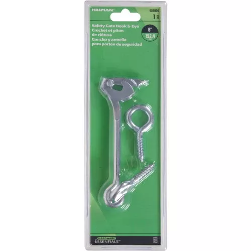 Hardware Essentials Safety Hook and Eye Latch Zinc 6"
