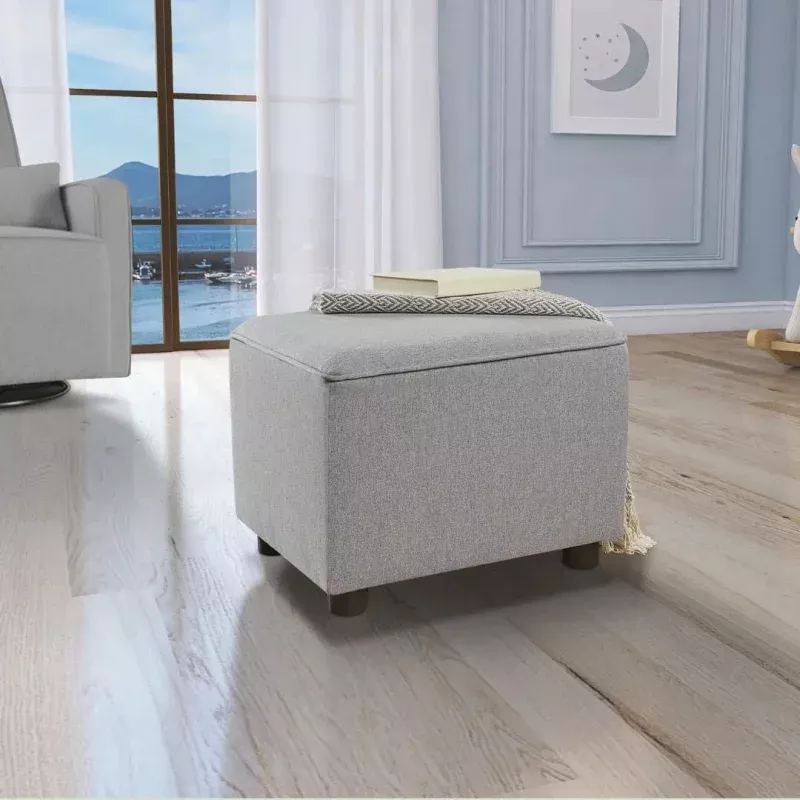 Holland Upholstered Ottoman - Light Grey