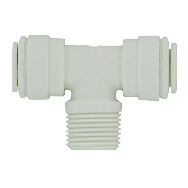 John Guest Fixed Tee Adapter Polypro - 3/8 x 3/8 x 3/8 MNPT Branch
