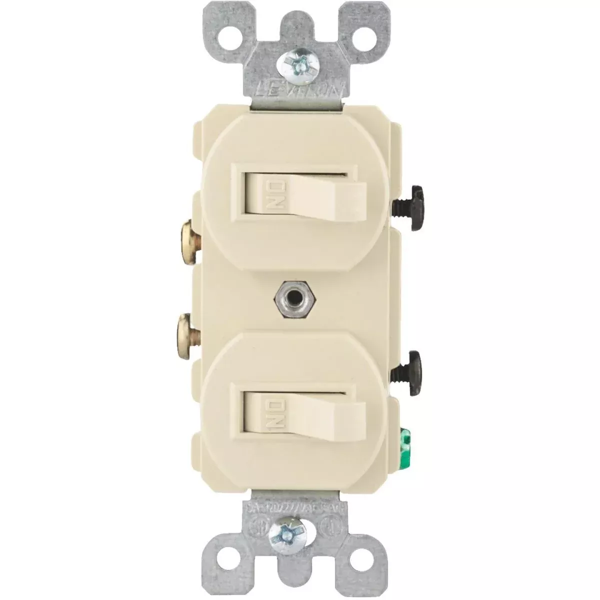 Leviton Single Pole Ivory 15A Quiet Duplex Switch