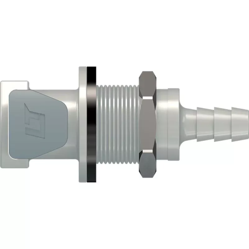 LinkTech 50PP Series Panel Mt. Female, Valved, 1/4" HB, Polypropylene, EPDM