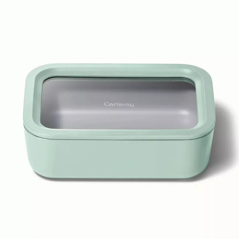 Medium Ceramic Coated Glass Food Storage Container - Mist