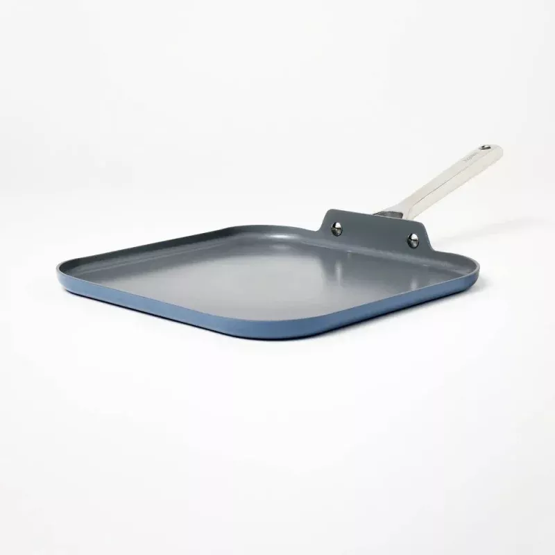 Nonstick Ceramic Single Burner Griddle Pan - Blue