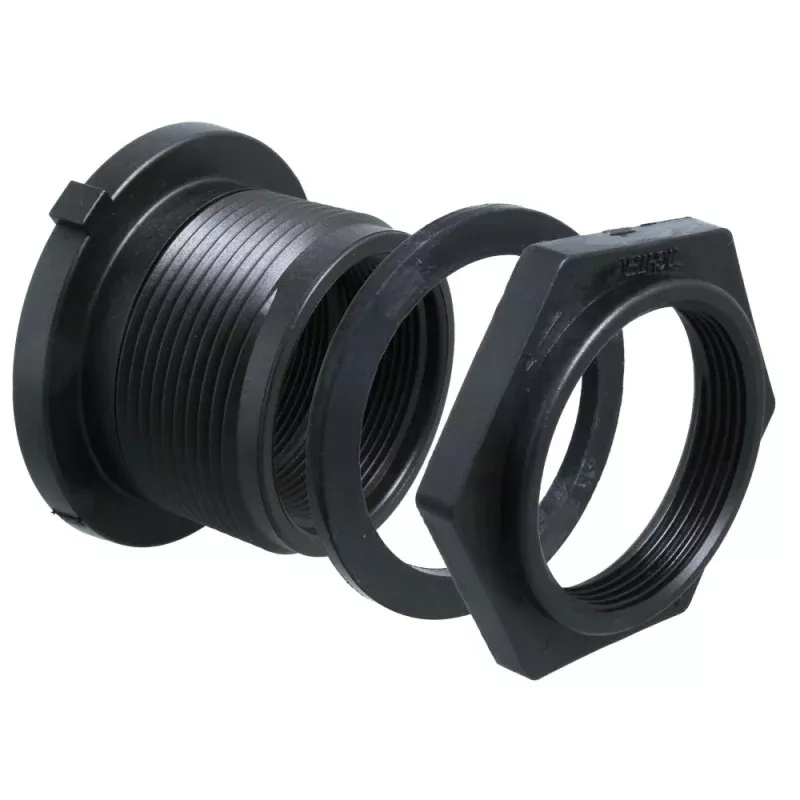 Norwesco 1 1/2 " Double Threaded Polypropylene Bulkhead Fitting