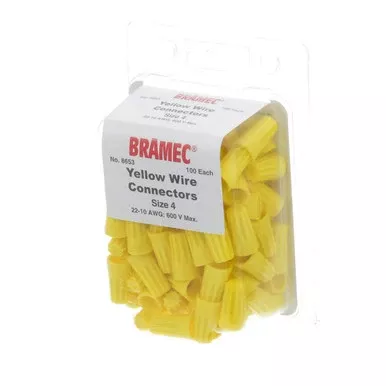 Nuts, Wire-Yellow (100/Pkg)