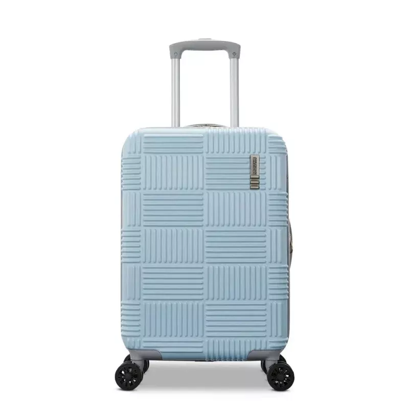 NXT Checkered Hardside Carry On Spinner Suitcase - Pale Blue/Elemental Blue