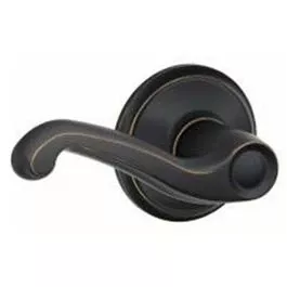 Passage Lockset, Flair Lever, Aged Bronze