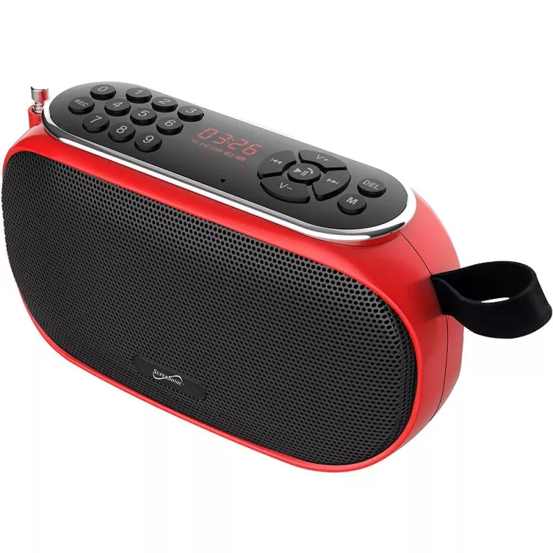 Portable Bluetooth Speaker with Hands-Free Calling - Red