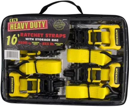 RATCHET STRAPS 1 1/4 IN X 16 FT YL