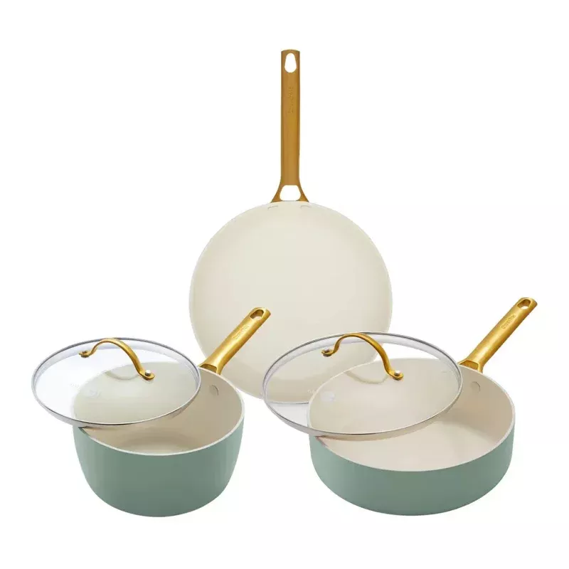 Reserve Ceramic 5-piece Cookware Set - Green