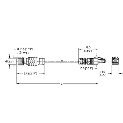 RSSX RJ45S 860-3M TURCK Industrial Ethernet Cable