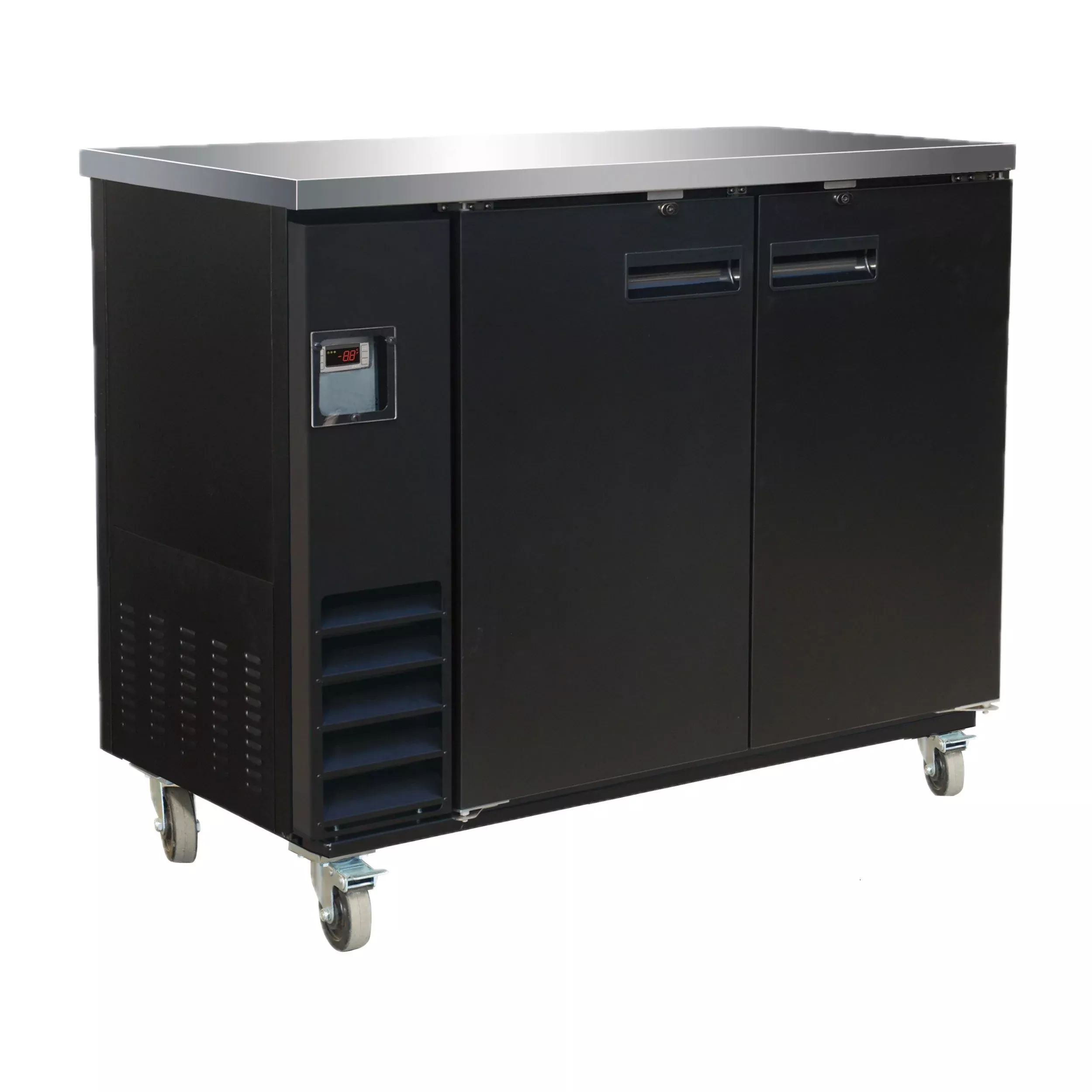 Serv-Ware 49" 2-Door Back Bar Cooler - Solid Door Commercial Refrigerator