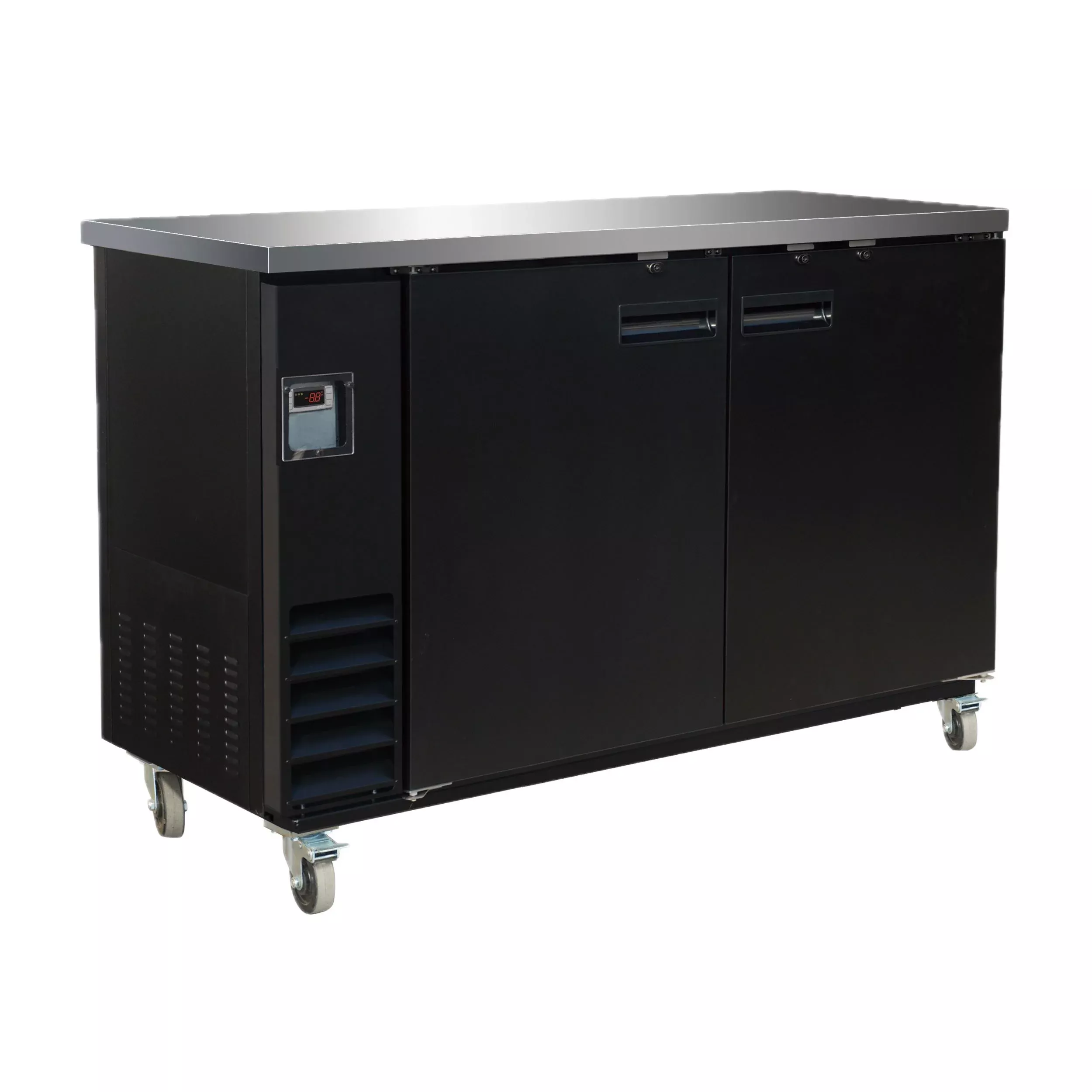 Serv-Ware 61" 2-Door Back Bar Cooler - Solid Door Commercial Refrigerator