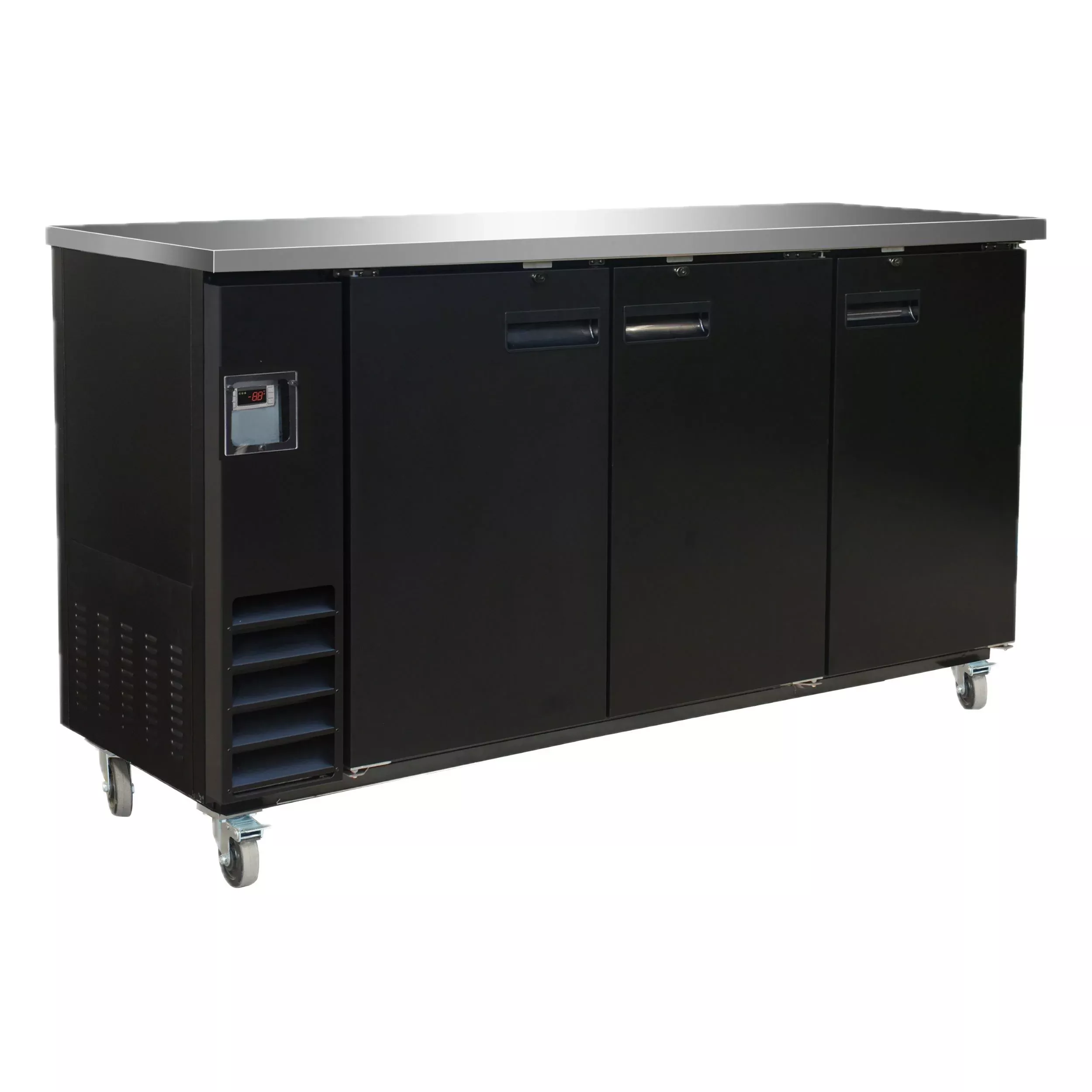 Serv-Ware 73" 3-Door Back Bar Cooler - Solid Door Commercial Refrigerator