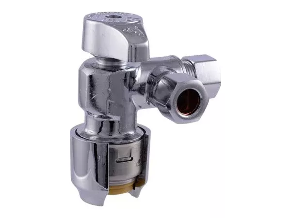 Sharkbite Max Brass Push Dual Outlet Angle Stop