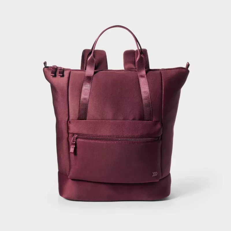 Softside Laptop Tote Backpack - Maroon