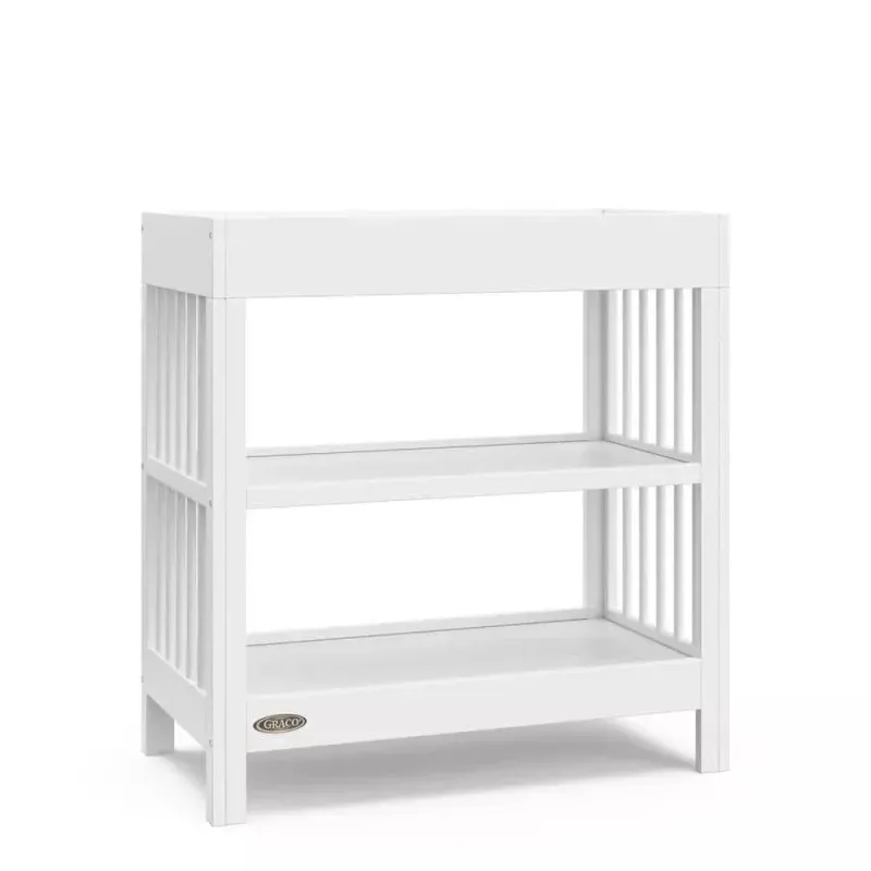 Teddi 2-Shelf Changing Table with Changing Pad - White