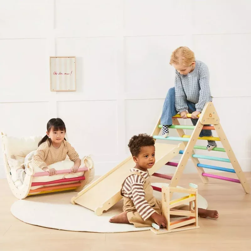 Tiny Land 7-in-1 Rainbow Climbing Set With Play Pad