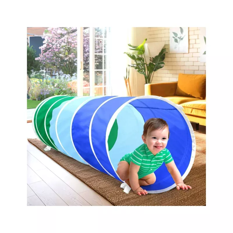 Tunnel Play Structure - Dark Green, Periwinkle, Blue