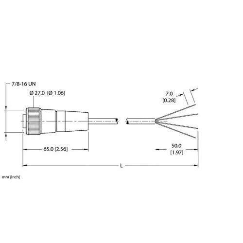 TURCK RKM 48A-6M Actuator and Sensor Cordset