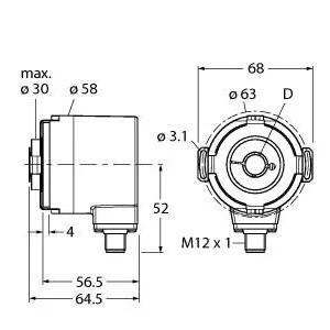 TURCK RM-35I12T-5C25B-H1181 Absolute Rotary Encoder - Multiturn