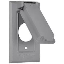 WeatherproofVertical Flip Cover, Single Gang, Gray